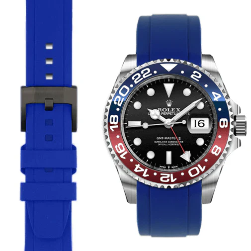 Curved End Rubber Strap for Rolex GMT Ceramic Jubilee with Tang Buckle - Image 19