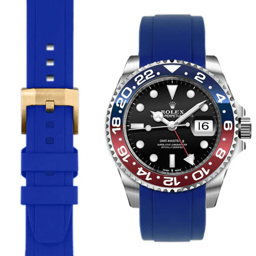 Curved End Rubber Strap for Rolex GMT Ceramic Jubilee with Tang Buckle - Image 24