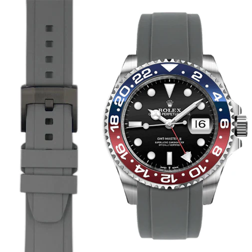 Curved End Rubber Strap for Rolex GMT Ceramic Jubilee with Tang Buckle - Image 33
