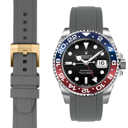 Curved End Rubber Strap for Rolex GMT Ceramic Jubilee with Tang Buckle - Image 38