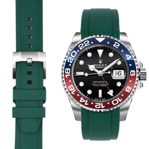 Curved End Rubber Strap for Rolex GMT Ceramic Jubilee with Tang Buckle - Image 43