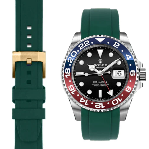 Curved End Rubber Strap for Rolex GMT Ceramic Jubilee with Tang Buckle - Image 52