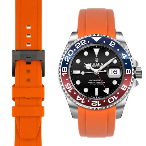 Curved End Rubber Strap for Rolex GMT Ceramic Jubilee with Tang Buckle - Image 62