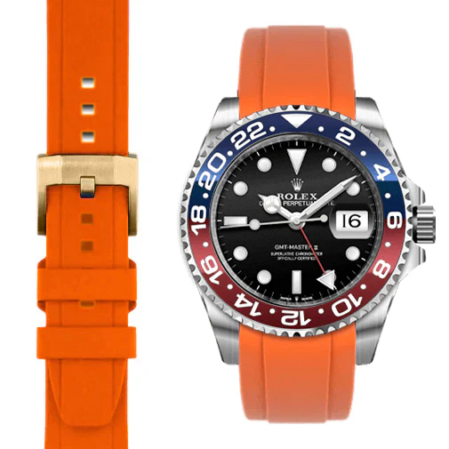 Curved End Rubber Strap for Rolex GMT Ceramic Jubilee with Tang Buckle - Image 66