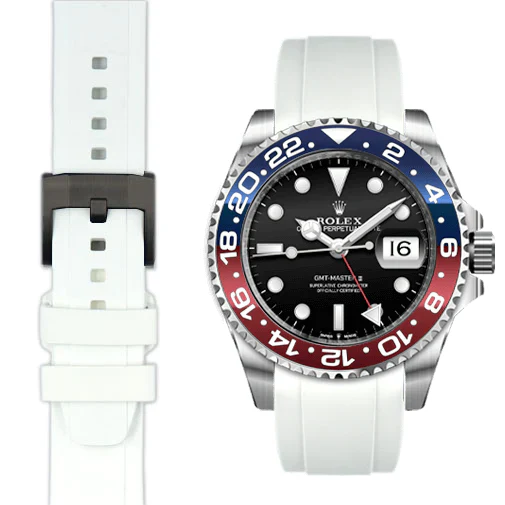 Curved End Rubber Strap for Rolex GMT Ceramic Jubilee with Tang Buckle - Image 76