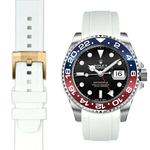 Curved End Rubber Strap for Rolex GMT Ceramic Jubilee with Tang Buckle - Image 82
