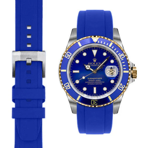 Curved End Rubber Strap for Rolex Submariner with Tang Buckle - Image 15