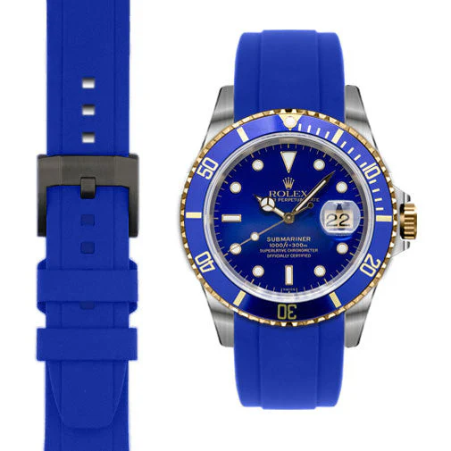 Curved End Rubber Strap for Rolex Submariner with Tang Buckle - Image 19