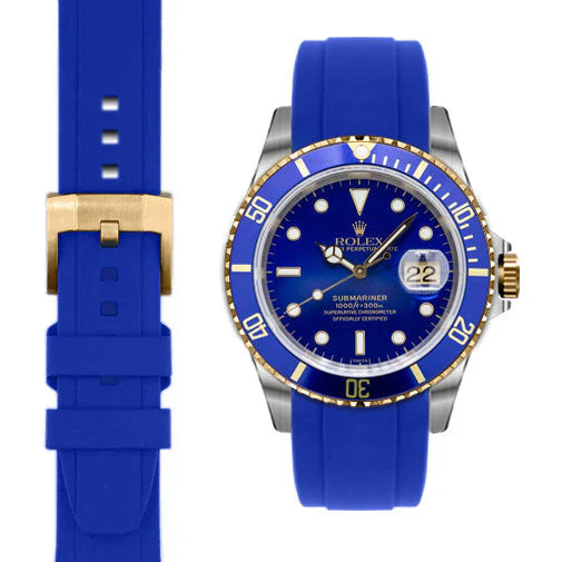 Curved End Rubber Strap for Rolex Submariner with Tang Buckle - Image 24