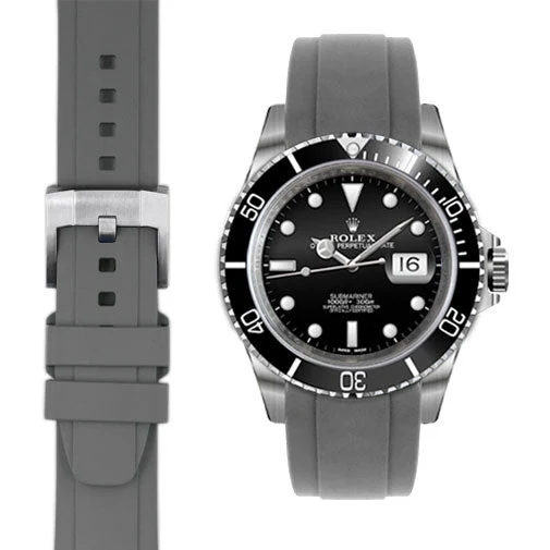 Curved End Rubber Strap for Rolex Submariner with Tang Buckle - Image 28