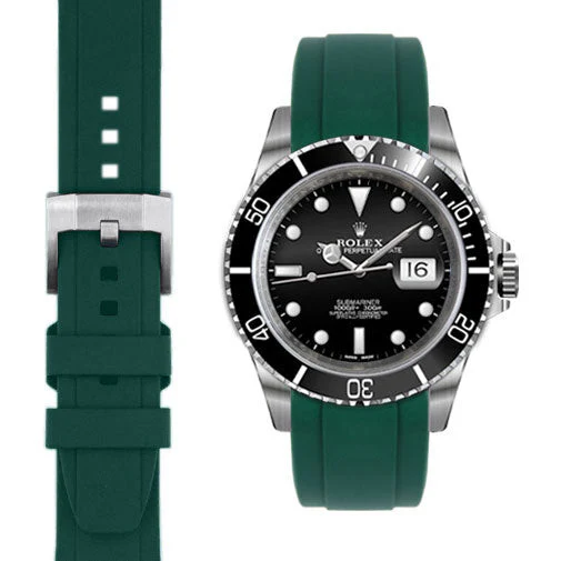 Curved End Rubber Strap for Rolex Submariner with Tang Buckle - Image 43