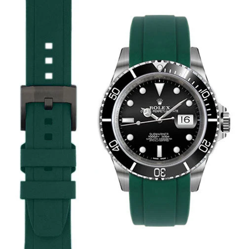 Curved End Rubber Strap for Rolex Submariner with Tang Buckle - Image 48