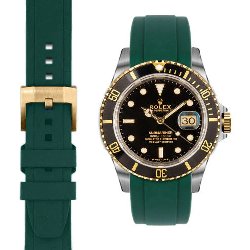 Curved End Rubber Strap for Rolex Submariner with Tang Buckle - Image 52