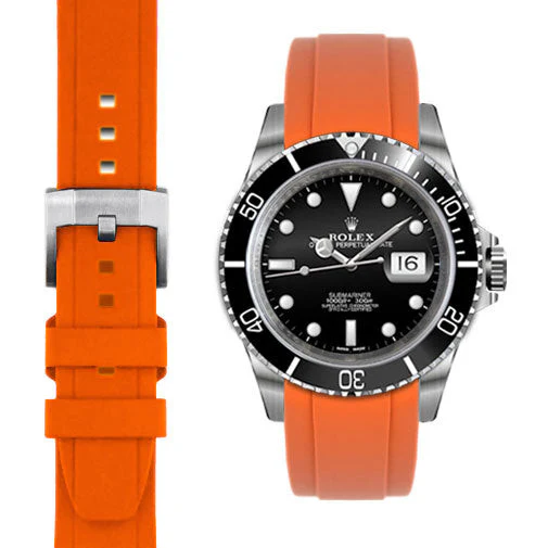 Curved End Rubber Strap for Rolex Submariner with Tang Buckle - Image 57
