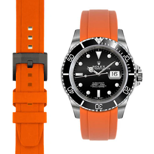 Curved End Rubber Strap for Rolex Submariner with Tang Buckle - Image 62
