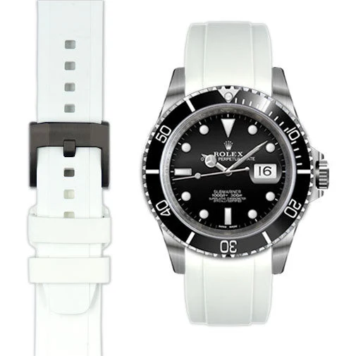 Curved End Rubber Strap for Rolex Submariner with Tang Buckle - Image 76