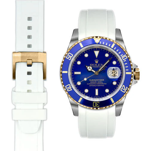 Curved End Rubber Strap for Rolex Submariner with Tang Buckle - Image 82