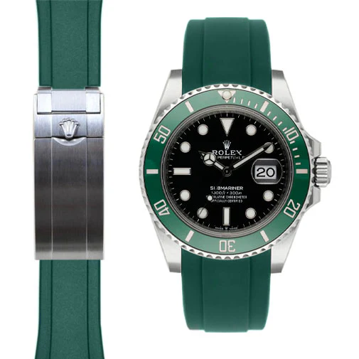 Curved End Rubber Strap for Rolex Submariner 41 Ceramic Deployant (2020 release) - Image 4