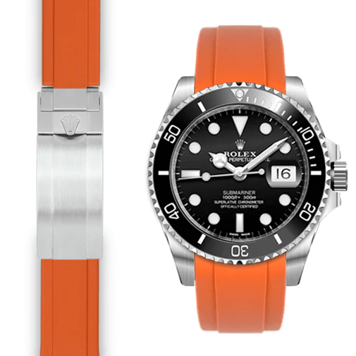 Curved End Rubber Strap for Rolex Submariner Ceramic Deployant - Image 5