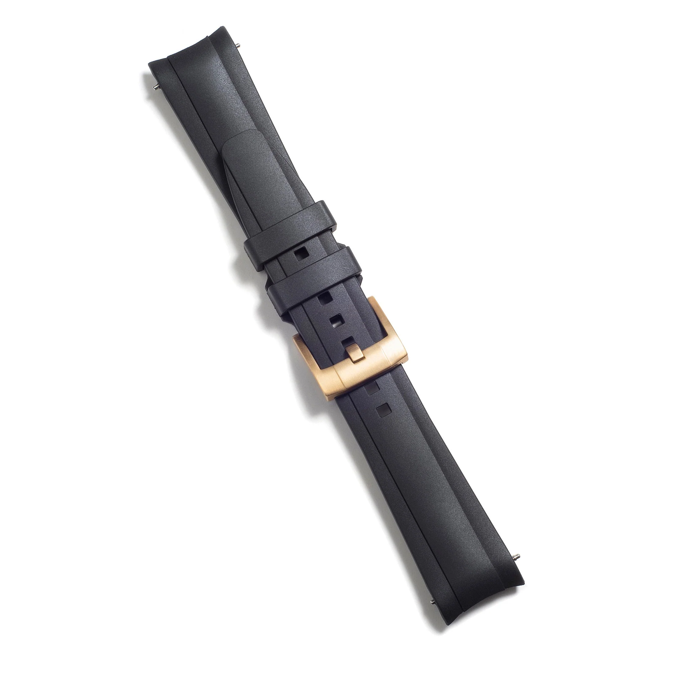 Curved End Rubber Strap for Rolex Submariner Ceramic with Tang Buckle - Image 14