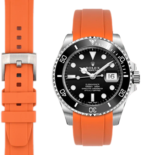 Curved End Rubber Strap for Rolex Submariner Ceramic with Tang Buckle - Image 55