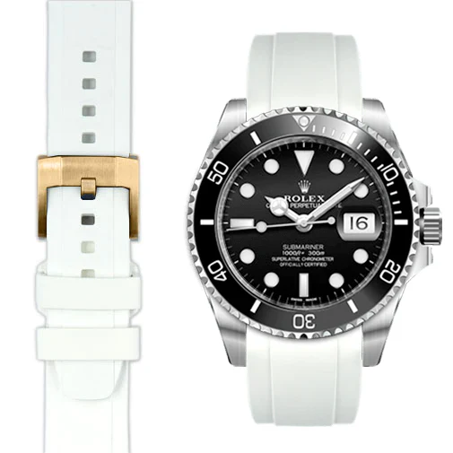 Curved End Rubber Strap for Rolex Submariner Ceramic with Tang Buckle - Image 82
