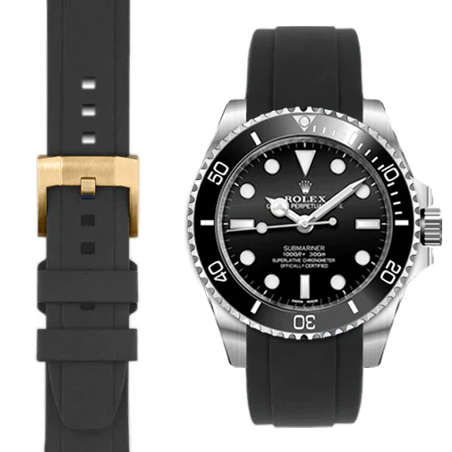 Curved End Rubber Strap with Tang Buckle for Rolex Sub Ceramic No-Date - Image 10