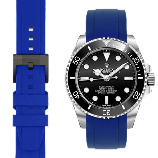 Curved End Rubber Strap with Tang Buckle for Rolex Sub Ceramic No-Date - Image 19