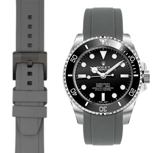 Curved End Rubber Strap with Tang Buckle for Rolex Sub Ceramic No-Date - Image 33