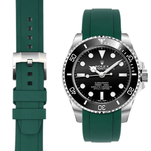 Curved End Rubber Strap with Tang Buckle for Rolex Sub Ceramic No-Date - Image 43
