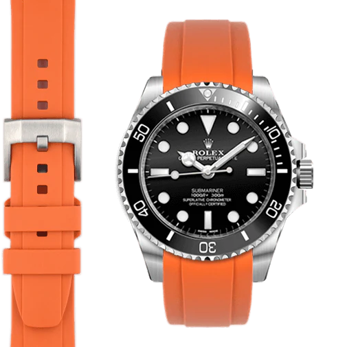 Curved End Rubber Strap with Tang Buckle for Rolex Sub Ceramic No-Date - Image 57
