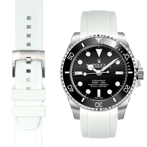 Curved End Rubber Strap with Tang Buckle for Rolex Sub Ceramic No-Date - Image 71