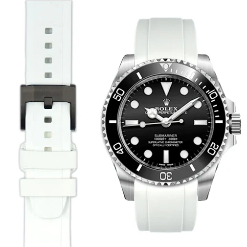 Curved End Rubber Strap with Tang Buckle for Rolex Sub Ceramic No-Date - Image 76