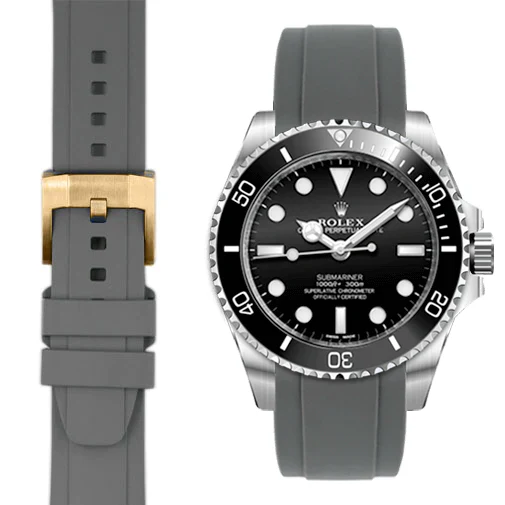 Curved End Rubber Strap for Rolex Submariner No-Date with Tang Buckle - Image 38