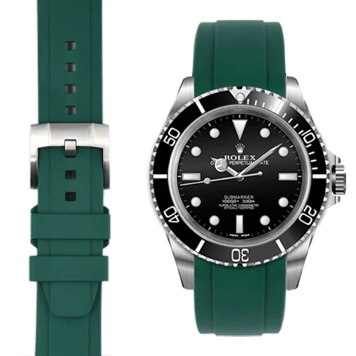 Curved End Rubber Strap for Rolex Submariner No-Date with Tang Buckle - Image 43