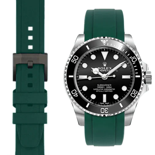 Curved End Rubber Strap for Rolex Submariner No-Date with Tang Buckle - Image 48