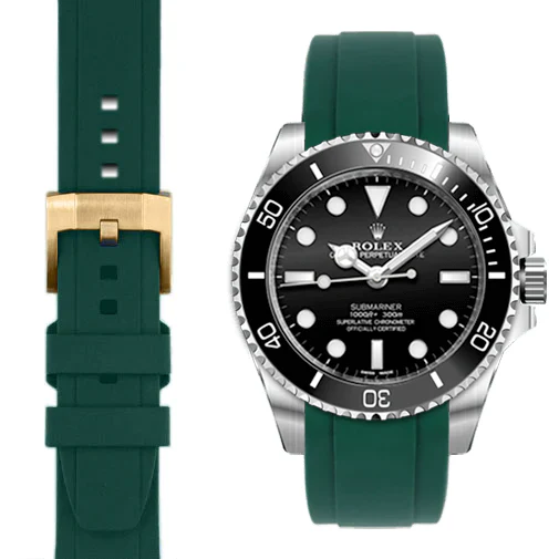 Curved End Rubber Strap for Rolex Submariner No-Date with Tang Buckle - Image 52