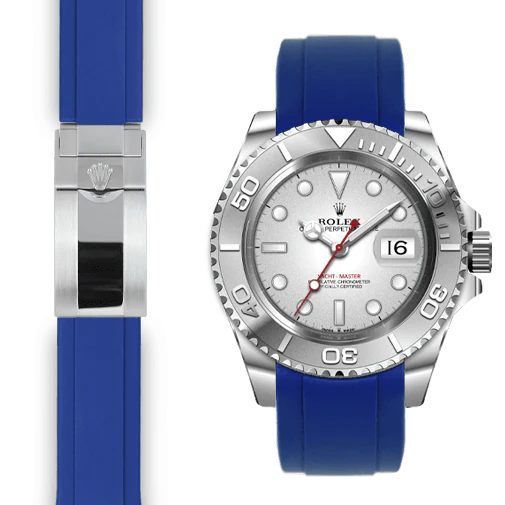 Curved End Rubber Strap for Rolex Yacht-Master Deployant - Image 3