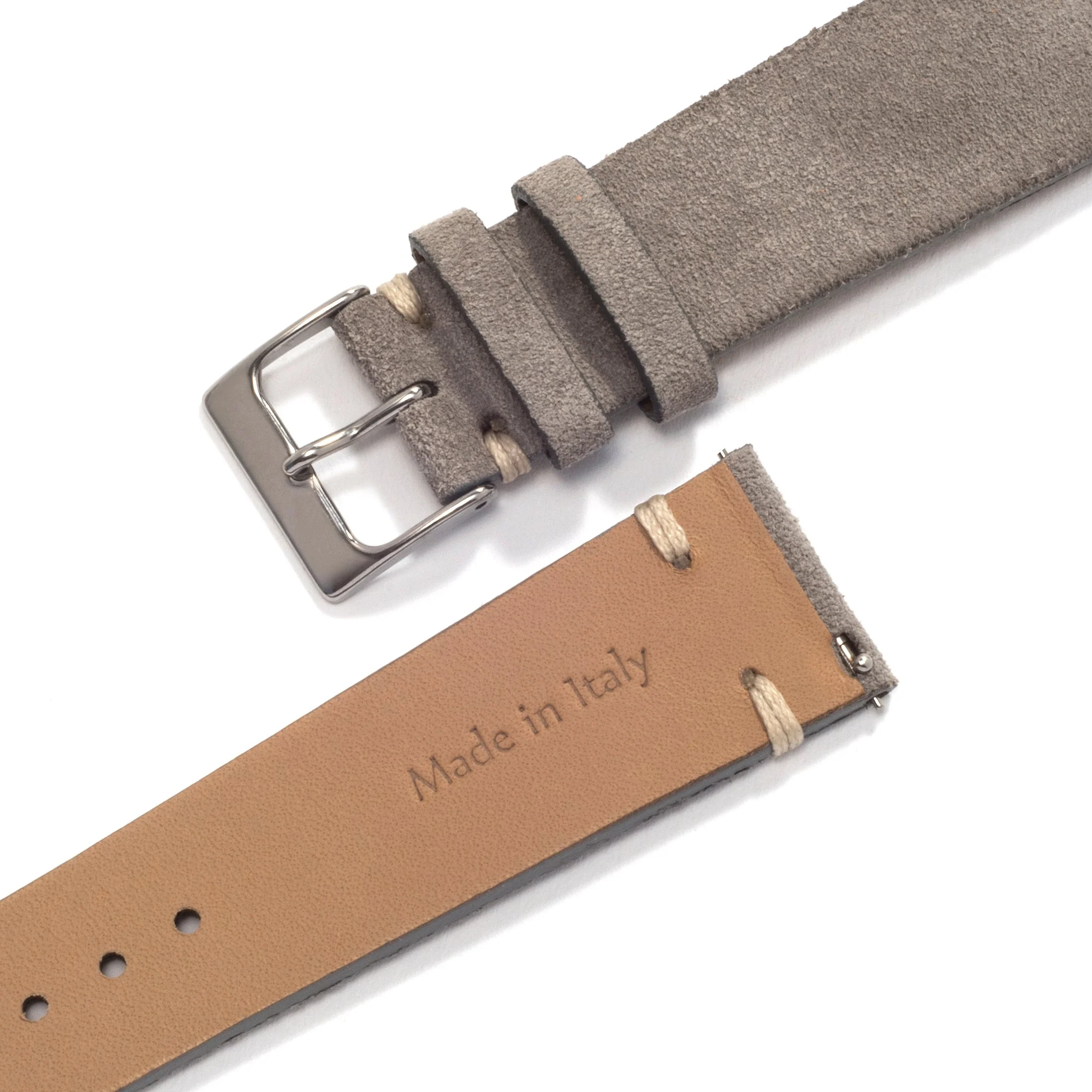 UNIVERSAL GRAY VINTAGE UNIVERSAL LEATHER WATCH STRAP - Image 3