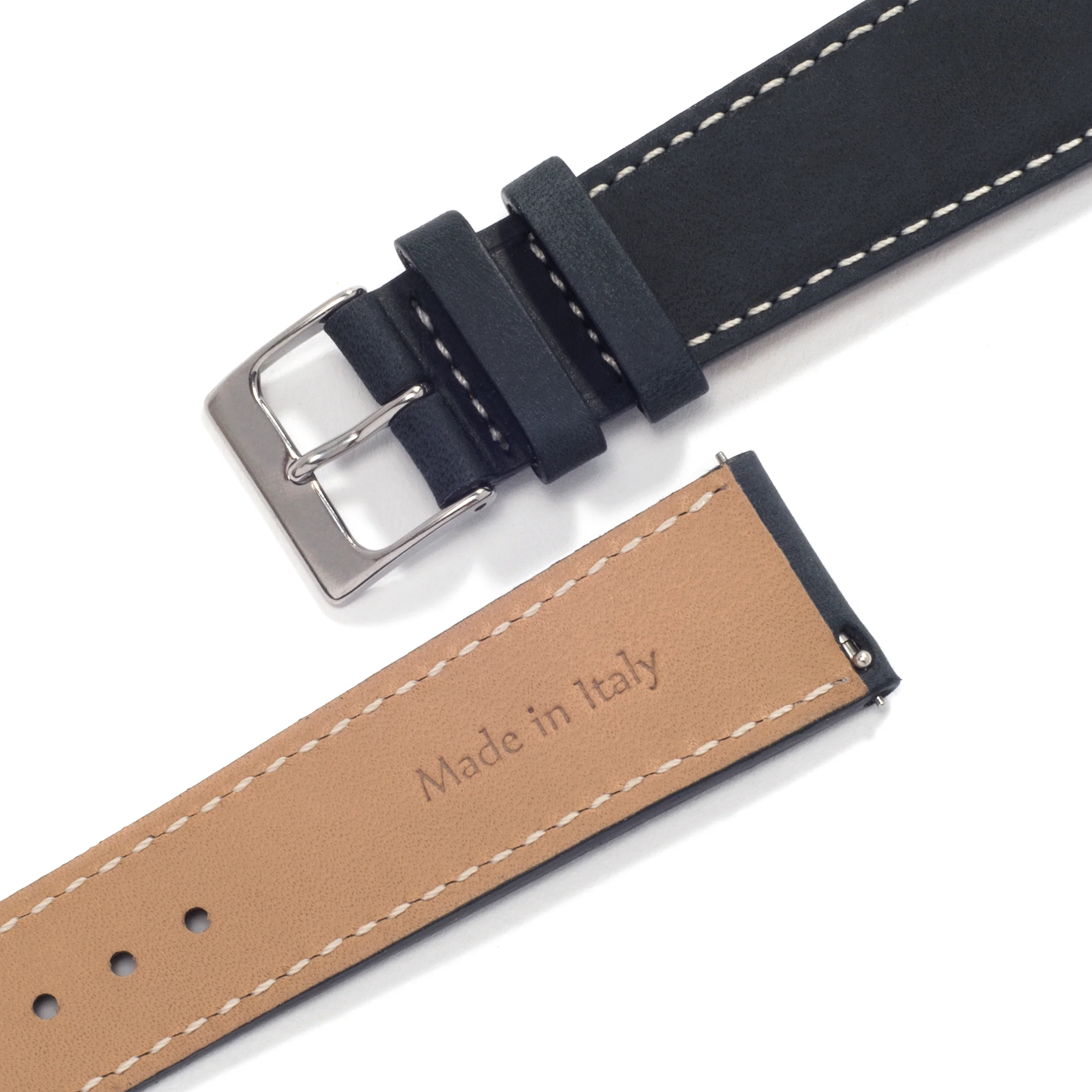 UNIVERSAL NAVY UNIVERSAL LEATHER WATCH STRAP - Image 3