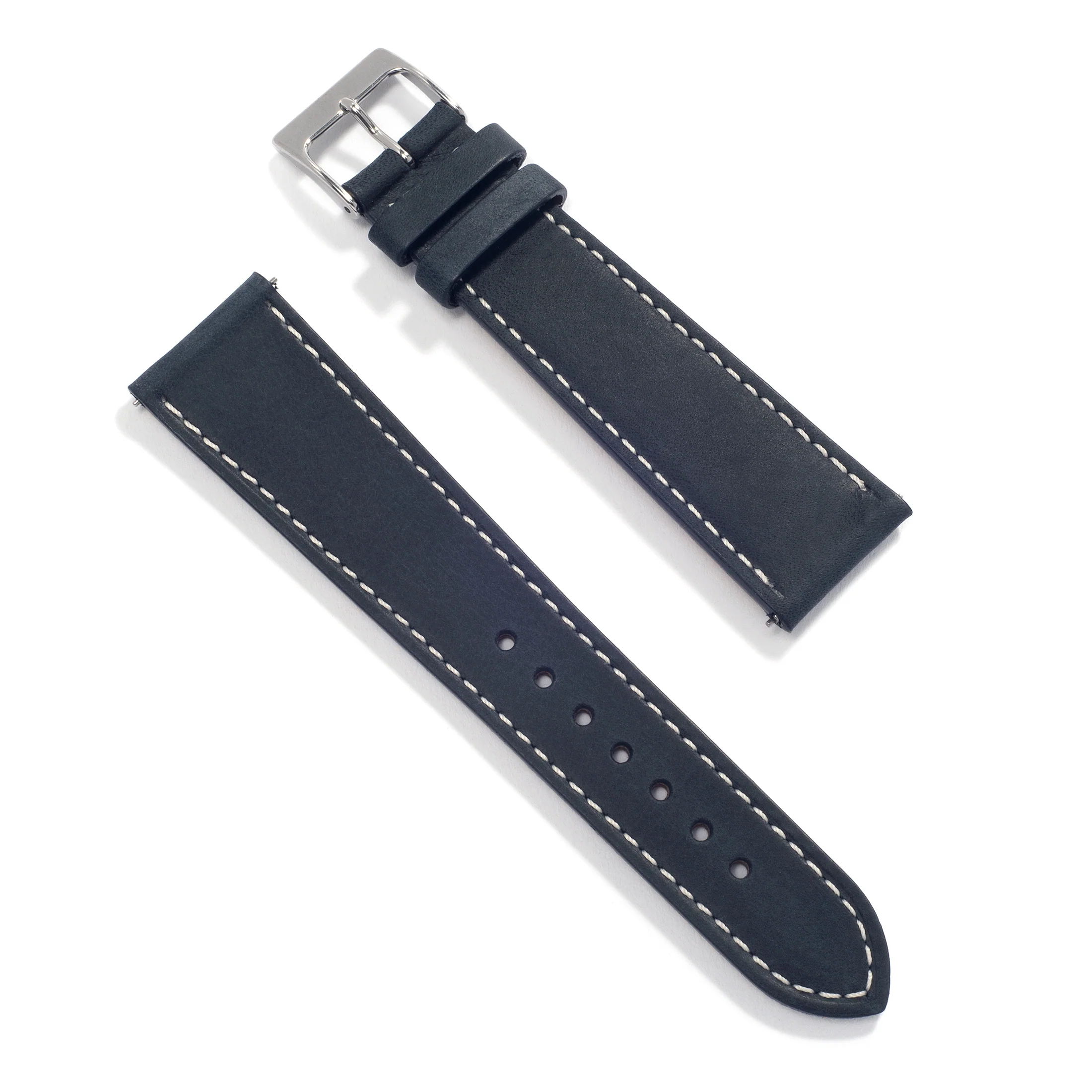 UNIVERSAL NAVY UNIVERSAL LEATHER WATCH STRAP - Image 4