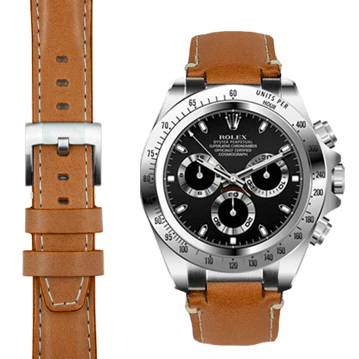 Steel End Link Leather Strap for Rolex Daytona with Tang Buckle - Image 11