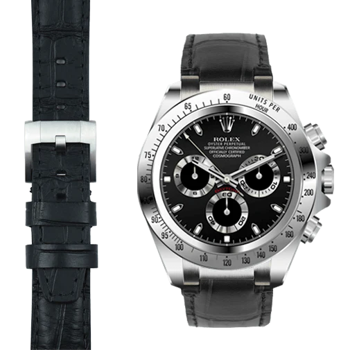 Steel End Link Leather Strap for Rolex Daytona with Tang Buckle - Image 19