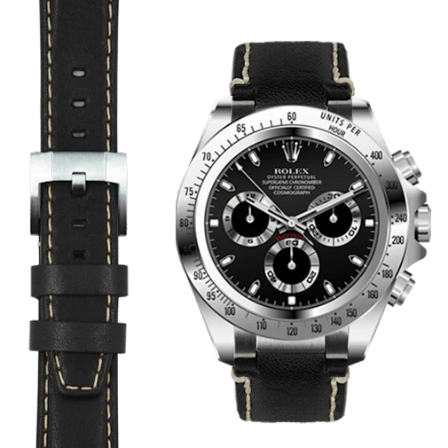 Steel End Link Leather Strap for Rolex Daytona with Tang Buckle - Image 6