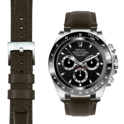 Steel End Link Leather Strap for Rolex Ceramic Daytona with Tang Buckle - Image 15