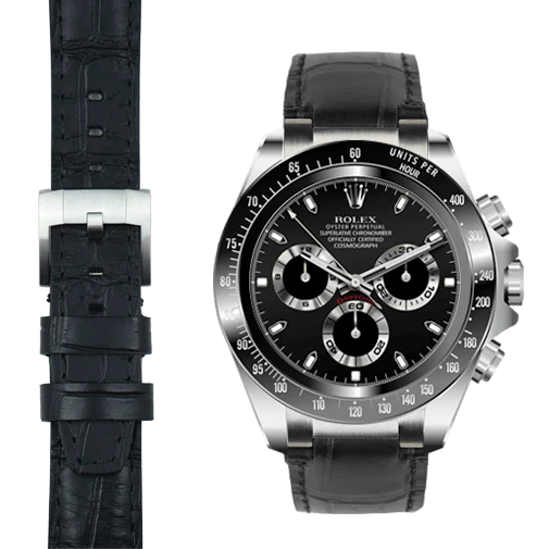 Steel End Link Leather Strap for Rolex Ceramic Daytona with Tang Buckle - Image 19