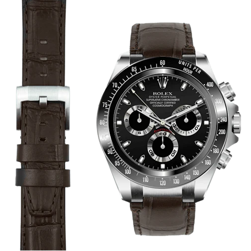 Steel End Link Leather Strap for Rolex Ceramic Daytona with Tang Buckle - Image 23