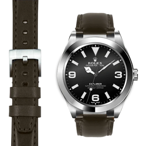 Steel End Link Leather Strap for Rolex Explorer I with Tang Buckle - Image 15