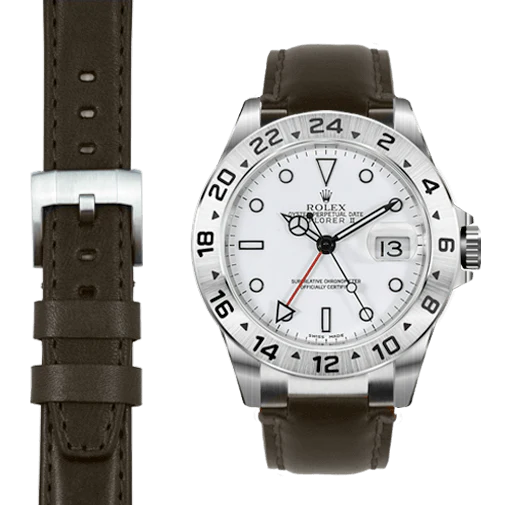 Steel End Link Leather Strap for Rolex Explorer II with Tang Buckle - Image 15