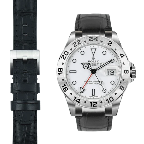Steel End Link Leather Strap for Rolex Explorer II with Tang Buckle - Image 19